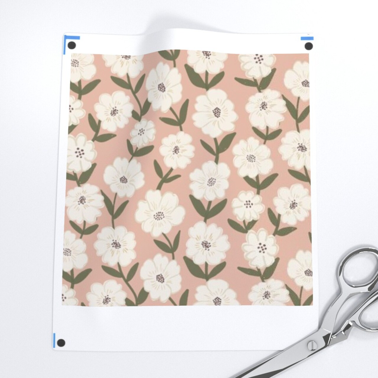 Peach Traditional Boho Garden Custom Printed Fabric by Spoonflower Various Fabrics by the Yard or Fat Quarter